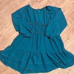 SHEIN Teal Long Sleeve Dress